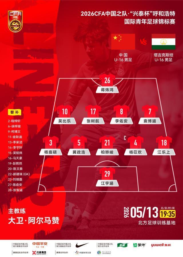 蜂鸟电竞-热身-袁博涵传射 U16男足3比2逆转塔吉克获两连胜